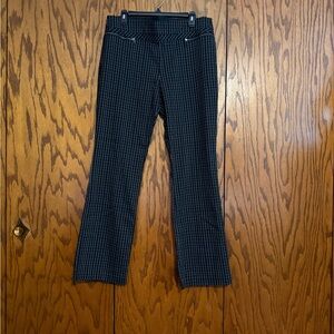 Violets & Roses Black Windowpane Plaid Pants 16/33 Pull On Bootcut Career